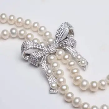 

beautiful AA7-8mm White freshwater pearl necklace plated earring