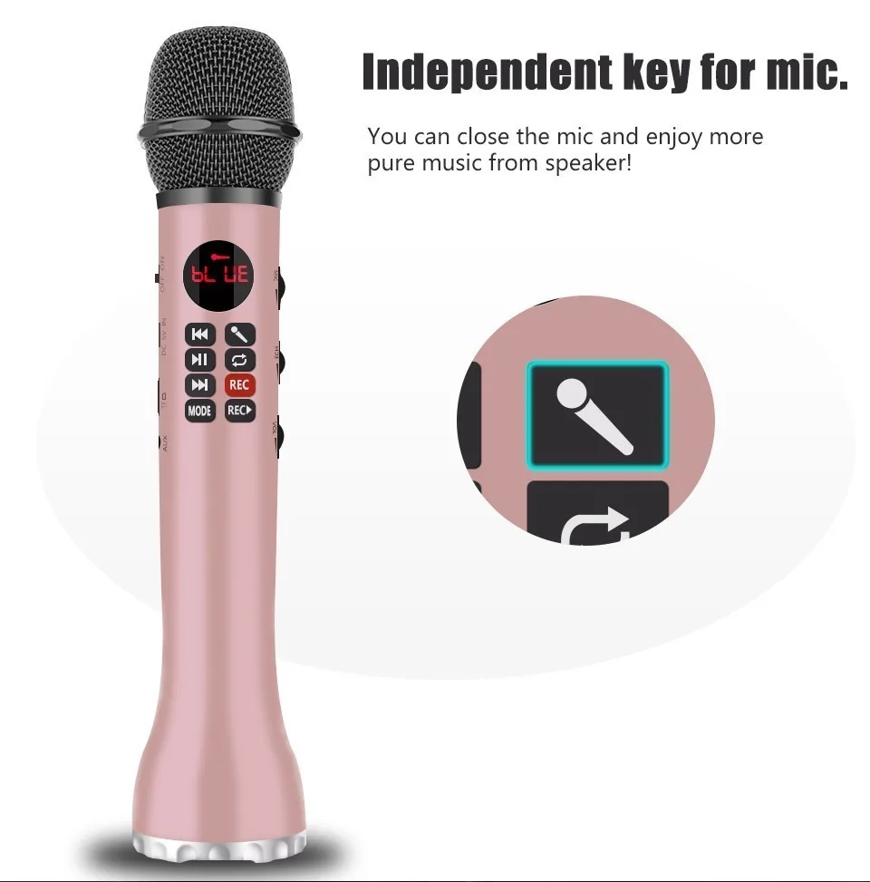 

Bluetooth condenser mic karaoke speaker wireless microphone karaoke 9w TF card music play microphone for Android phone computer
