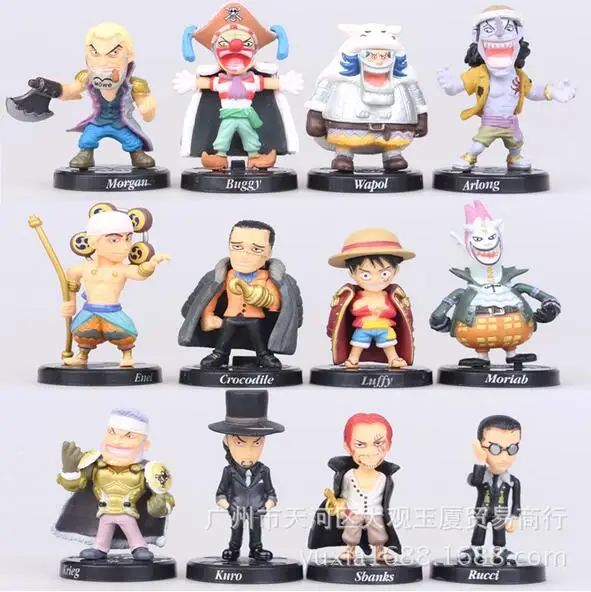 

12pcs/set 5cm One Piece Luffy Shanks Buggy Miniature Action Figures Japanese Anime Figures Figurines Kids Toys For Boys Children