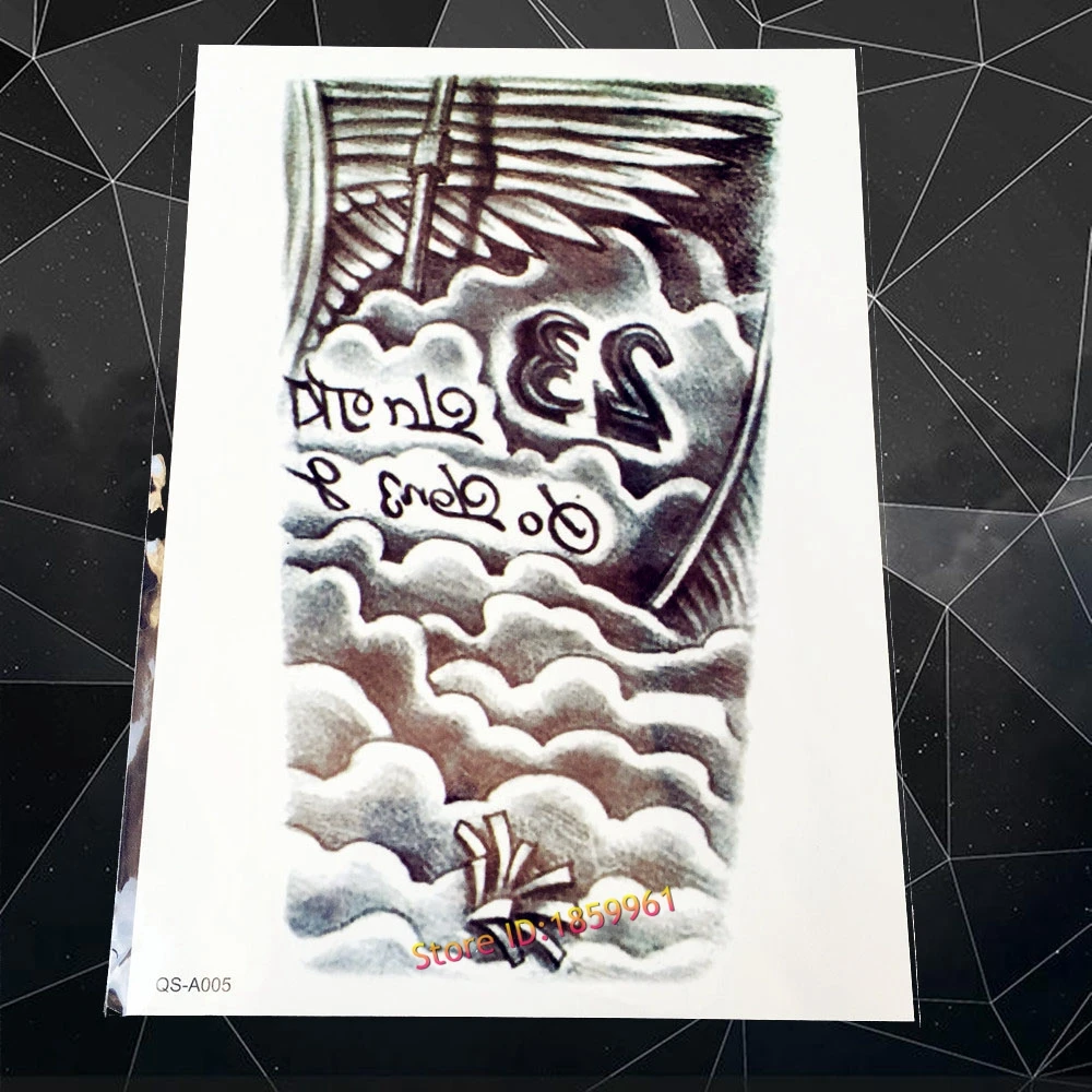 New Armband Flash Tato Temporer Stiker Gelombang Besar Keren Sayap