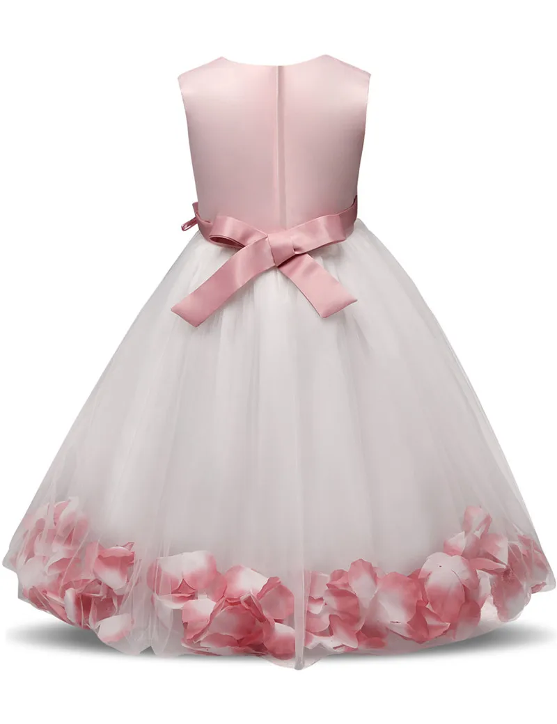 Платье с цветочным узором для девочек детское свадебное платье нарядное кружевное платье принцессы без рукавов для причастия, элегантное праздничное платье для выпускного вечера для девочек от 1 до 10 лет