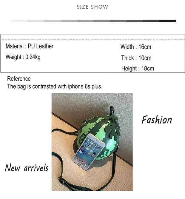 Модная женская сумка-мессенджер, сумка через плечо в форме арбуза из искусственной кожи, мини-сумка через плечо для девушек, женская сумка зеленого цвета