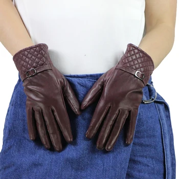 

2020 Winter Leather Gloves for Women Fashion Gloves Fur Lined Mittens Ladies Warm Gloves Faintion Women Hand Gloves Wholesale