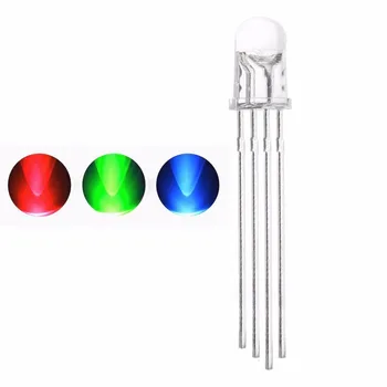 

Wholesale diameter 5mm LED bead LED diode lamp bead clear white to colored light 4pin through hole common anode,1500pcs/lot