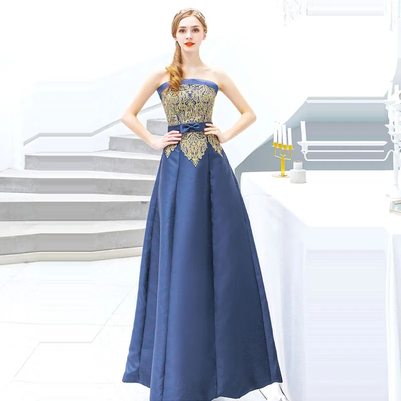 

Evening Dress Sexy Tube Top Women Party Dresses 2019 Long Plus Size Bow Backless Robe De Soiree Sleeveless Evening Gowns E624