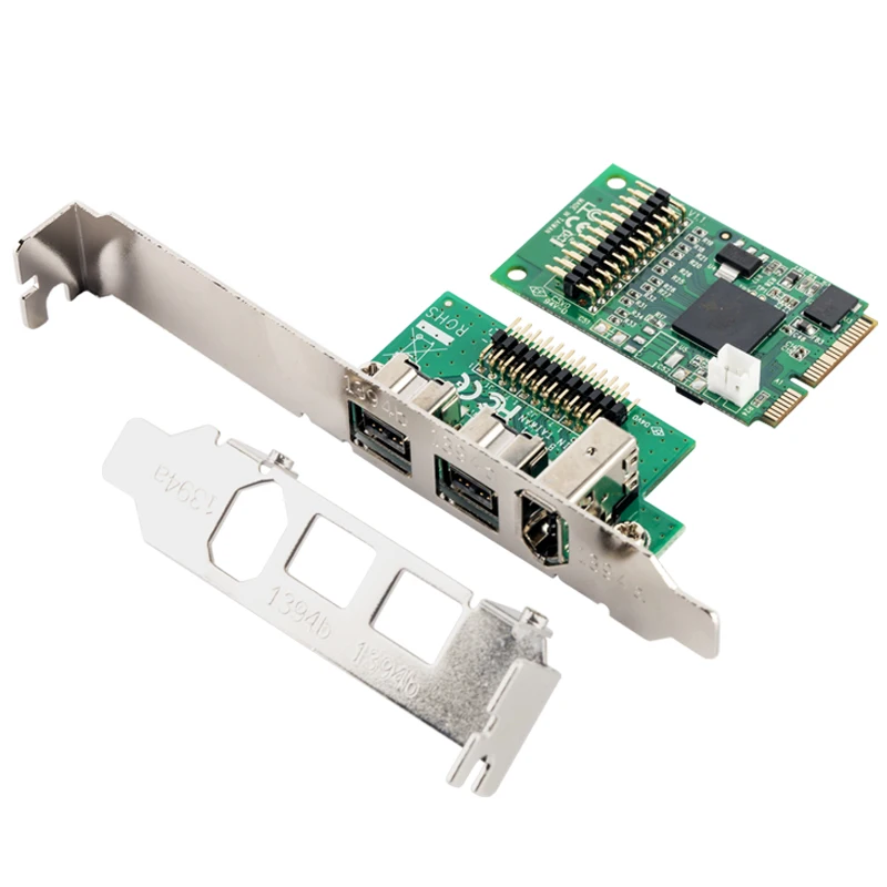 Mini PCIE 2 + 1 порт 1394B и 1394A карты Mini-ITX внешний Firewire IEEE 800 1394B для HD видео карты захвата