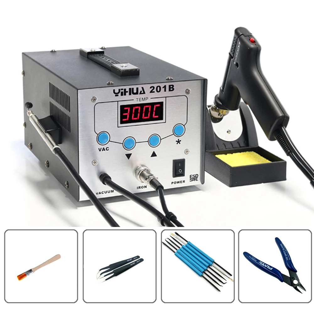 

YIHUA 201B 2 in 1 Antistatic Soldering Station High Frequency Electric Dynamic Absorb Tin Gun Ultra-Quiet Dormancy Suction Pen