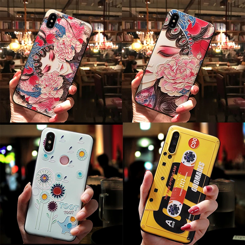 

3D Matte Emboss TPU Case Cover For Xiaomi Mi 8 9 A1 A2 Lite 6X F1 For Redmi S2 5 Plus 4X 4A 6A Note 7 3 4X 5A 6 Pro Case Cartoon