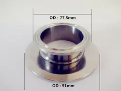 Бесплатная доставка короткие тип Tri Зажим Редуктор 2,5 "(63 мм) OD77.5 x 3" (76 OD91, санитарно нержавеющая сталь 304 Разъем