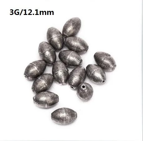 

100pcs Free shipping 3g/12.1mm fishing lead sinkers seawater fishing accessory sinker