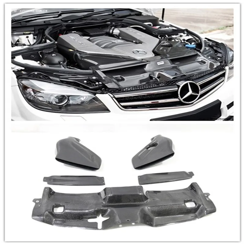 Углеродное волокно автомобильной сильфоны воздушный фильтр Системы Крышка для Mercedes Benz W204 подтяжки лица C63 AMG только 2012- 3 шт./компл