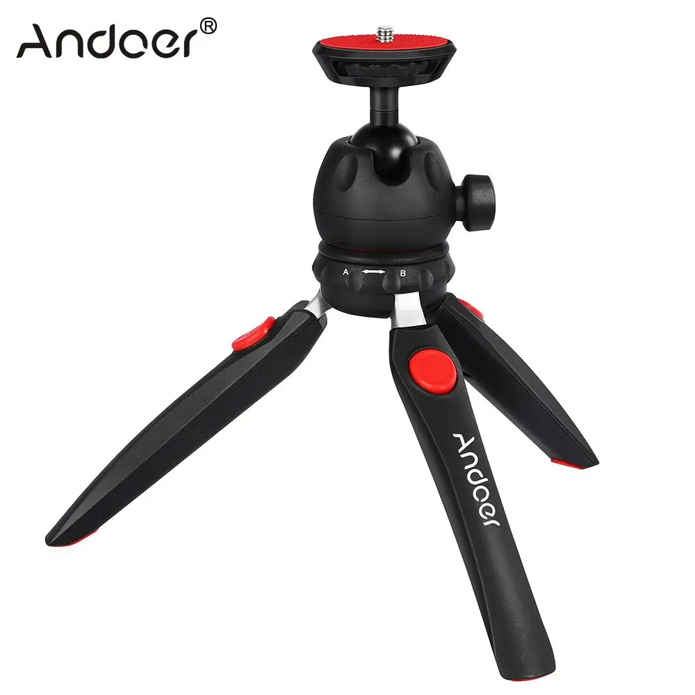 

Andoer Mini Tabletop Tripod Phone Camera Tripod Removable Ball Head Portable Foldable Tripod with 1/4" Mounting Screw