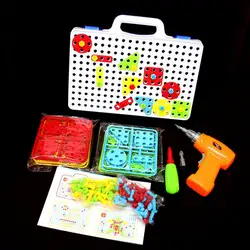 Детские сверла игрушки креативные Пазлы игровые игрушки набор электрических винтов гайки инструменты строительство 3D Пазлы игрушки для