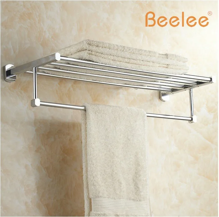 Beelee BL6503C 60 см латунная Настенная Ванная вешалка для полотенец/держатель/полка с полотенцем хром Полка для полотенец