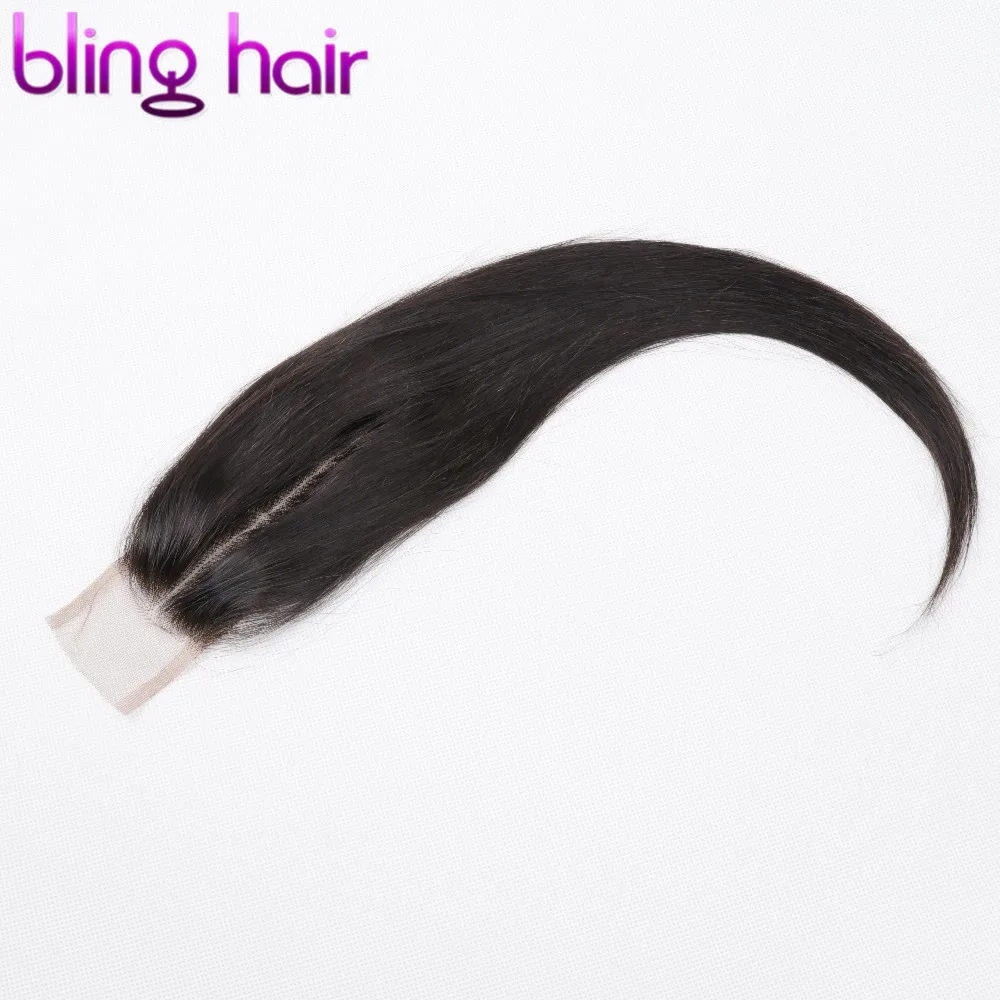 Bling Hair 2*6 бразильские прямые волосы с детскими волосами средняя часть швейцарское кружево Remy человеческие волосы натуральный цвет