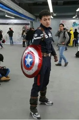 

2014 New Hot Captain America 2 The Captain America Outfit Mens Suits Cosplay Costume Movie Superheros Uniform Custom Made