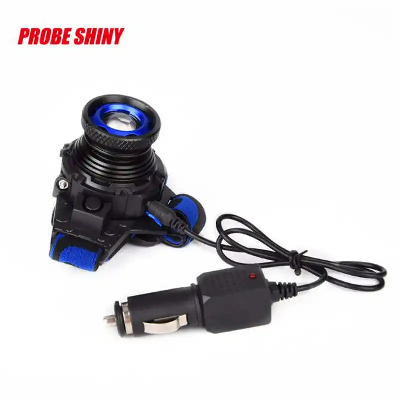  PROBE SHINY Q5 Led Waterproof high bright rechargeable headlights 3 Modes Zoomable torch led flashlight head #3S27 (6)