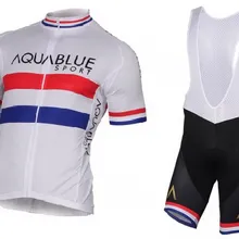 AQUA BLUE PRO TEAM Британский белого цвета с короткими рукавами Vélo Лето Велоспорт одежда ROPA CICLISMO+ шорты BIB 3D гель колодок