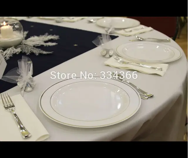 60 People Dinner Wedding Disposable Plastic Plates Silverware Rim 60 People Dinner Wedding Disposable Plastic Plates Silverware Rim Silver Cutlery Party Decorations