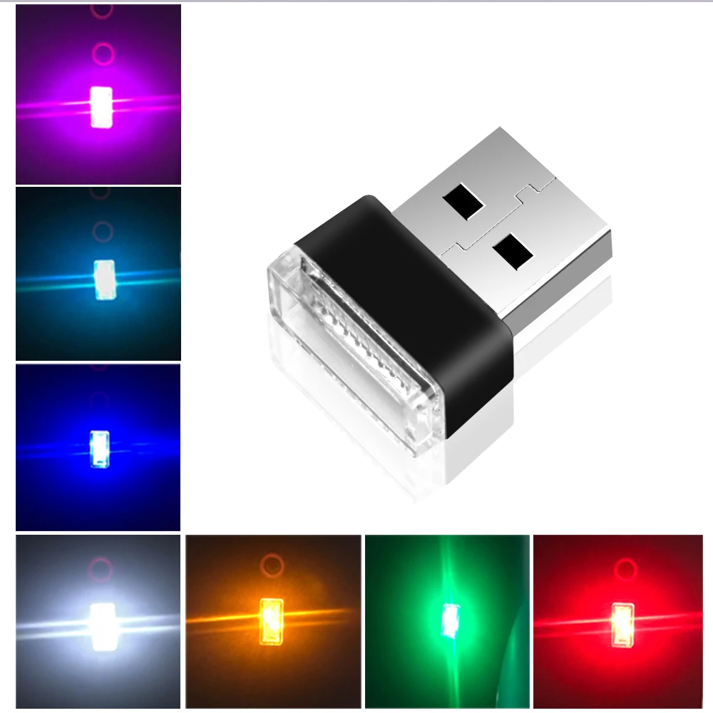 Мини Plug and Play Car USB LED атмосферные огни внутренняя декоративная лампа аварийное