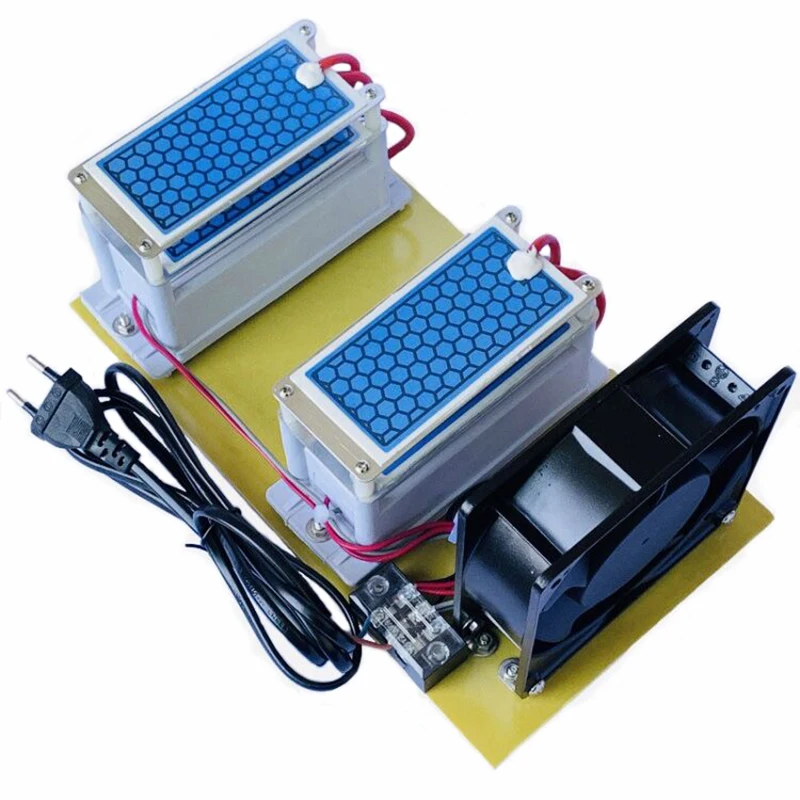 Portable Ceramic Ozone Generator 220V/110V 20g Double Integrated Long Life Ceramic Plate Ozonizer Air Water Air Purifier