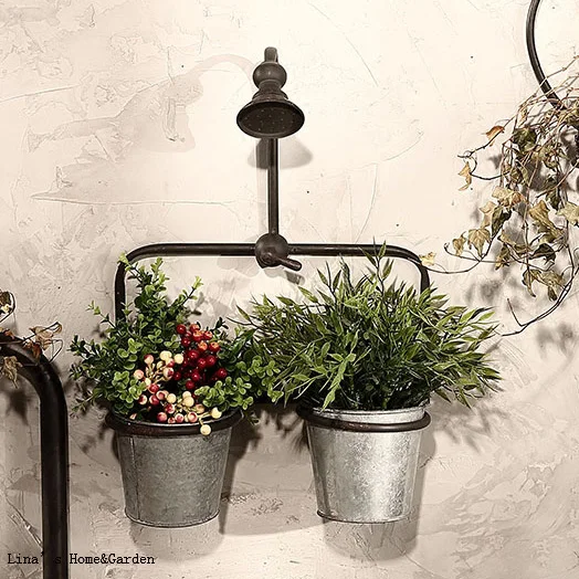 industrial vintage retro metal faucet wall planter pot