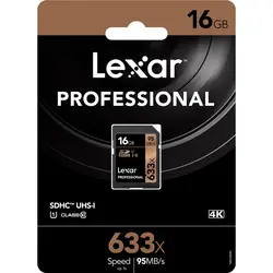 Оригинал! Lexar профессиональная SDHC карта 16G U1 C10 95 м/с 633x для видеокамеры 1080 p 3D 4 K