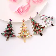 Cindy xiang colorido cristal árvore de natal broches para as mulheres vintage requintado pinos presente camisola vestido acessórios jóias