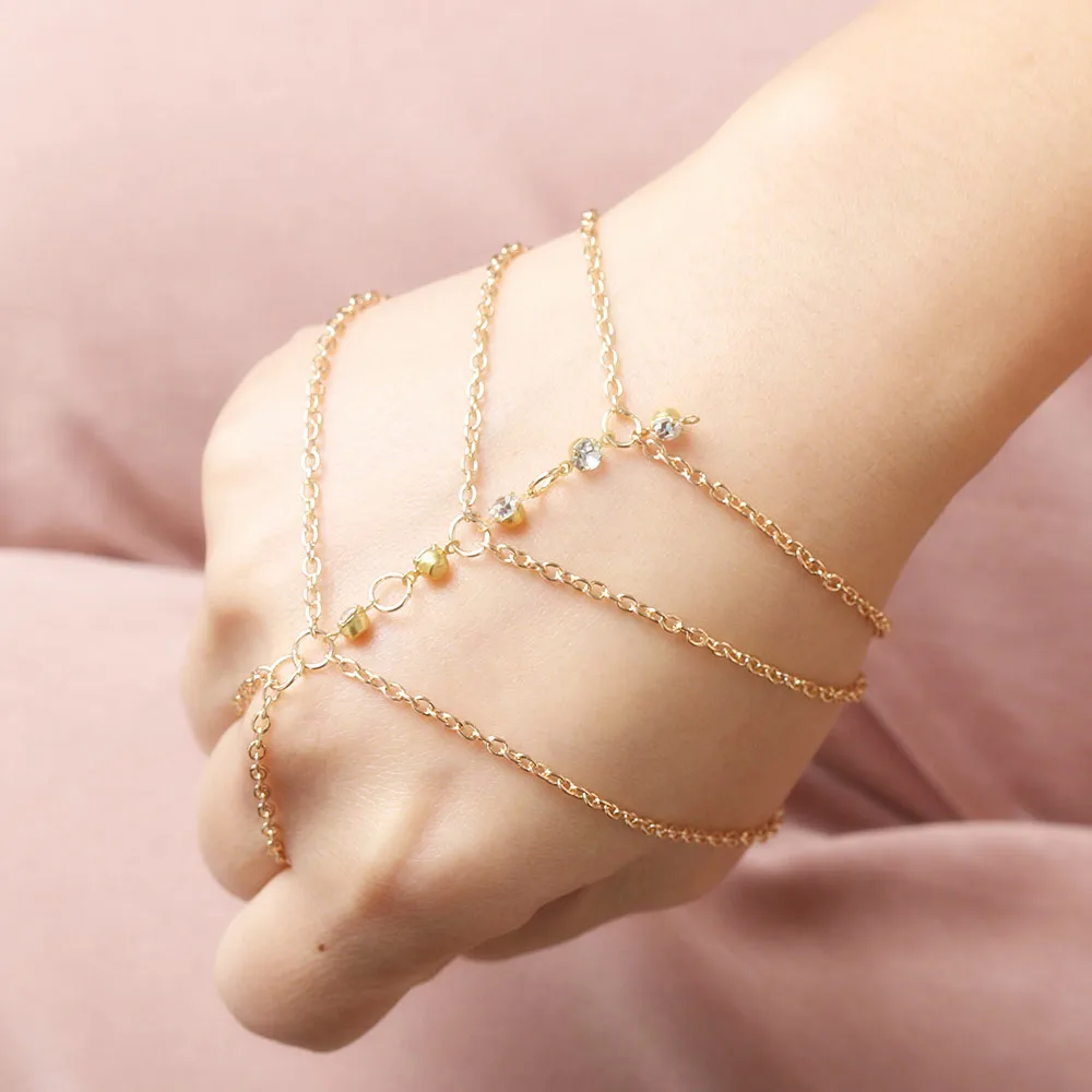 1 шт. золотые рабские браслеты на пальцы женские модные очаровательные браслеты Жгут модные аксессуары