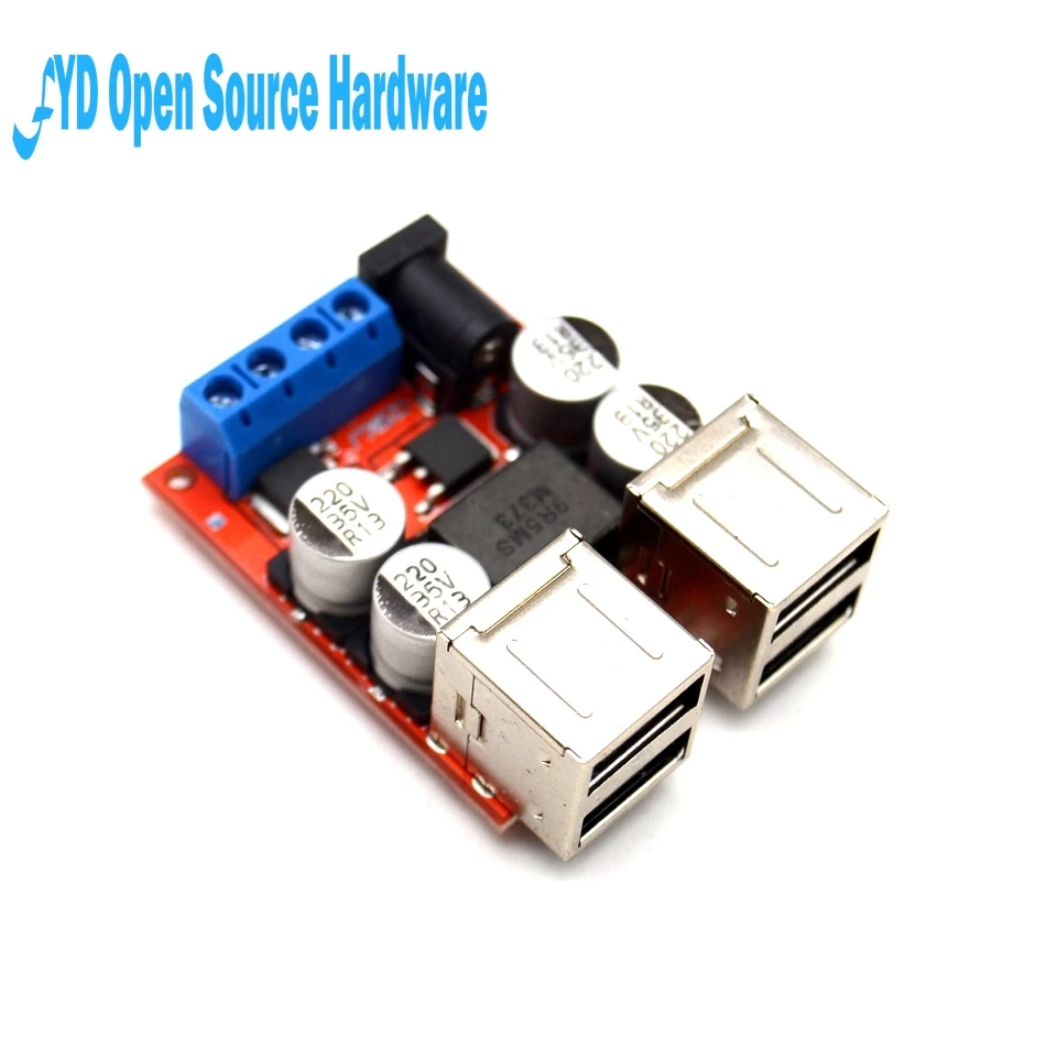 

1pcs 8V35V to 5V 8A power supply step-down module 4-port USB output Android Apple mobile phone car charger