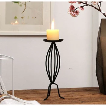 

Iron Wedding Candle Holder Candlestick Glass Ball Home Decoration Accessories Modern Nordic Lighthouse Candy Bar Candelabra Moro