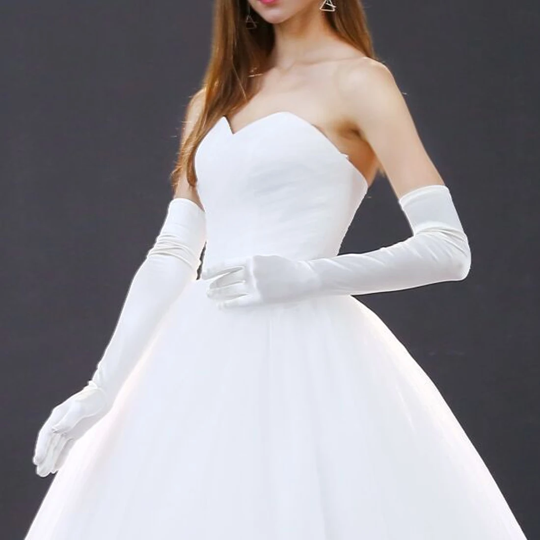 Satin Long Finger Elbow Sun protection gloves Opera Evening Party Prom