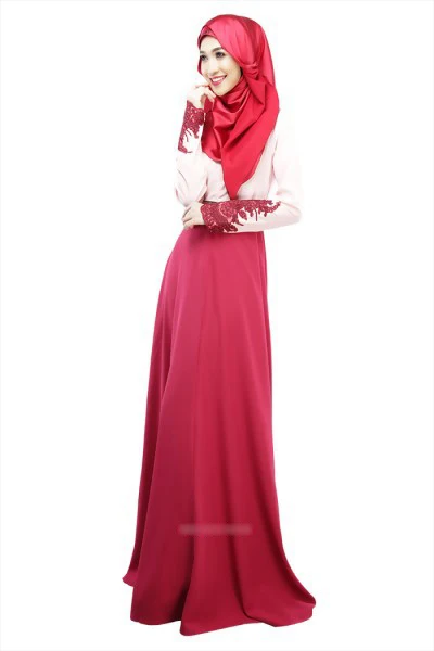 Кружева шить Абая, для мусульман платье Элегантная абайя турецкий Для женщин хиджаб мусульманская одежда Модное Длинное платье плюс Размеры Исламской Костюмы