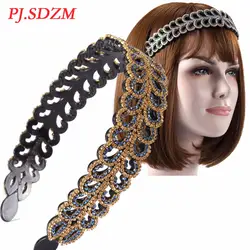 PJ. SDZM бабочка Hairbands цветок Роскошный горный хрусталь Headwair показной жемчуг аксессуары для волос подарок для девочек повязка на голову