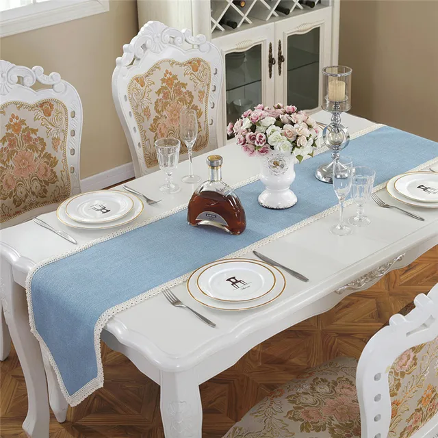 Aliexpress New Home Decorations Table Runners Flax Sky New Home Decorations Table Runners Flax Sky Blue Lace Runner For Country Party Wedding