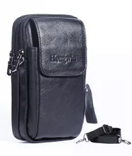 Genuine Leather Vertical 5.5″ Cellphone Belt Loop Holster Case Waist Pack Mini Travel Messager Bag Pouch Crossbody Purse Wallet