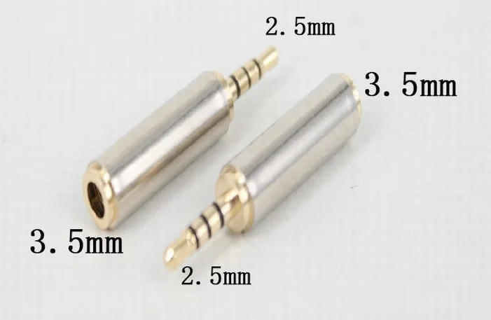 

100pcs/Lot, Phone Earphone Adapter Gold 2.5mm Male to 3.5mm Female audio Stereo Adaptor Plug Converter Headphone jack