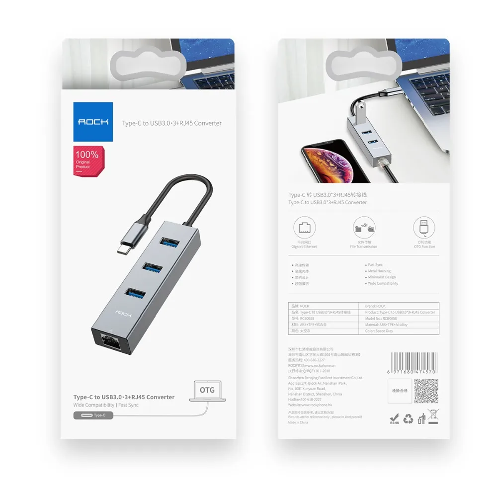 Тип C к USB3.0* 3+ RJ45 конвертер кабель адаптер хорошее качество высокоскоростной передачи Gigabit сетевой светодиодный светильник