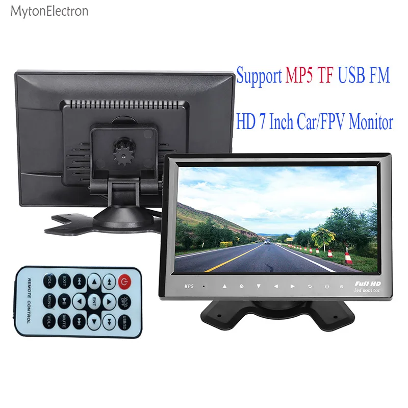 

800*480 LED Screen 7 inch Car / FPV Monitor with Mp5 TF USB Connect to Parking Backup Rear View Camera / DVD / VCD