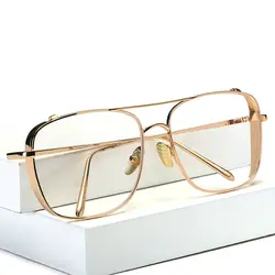 Cubojue золото очки для мужчин женщин прозрачный оправы для очков мужские и женские по рецепту квадратные модные