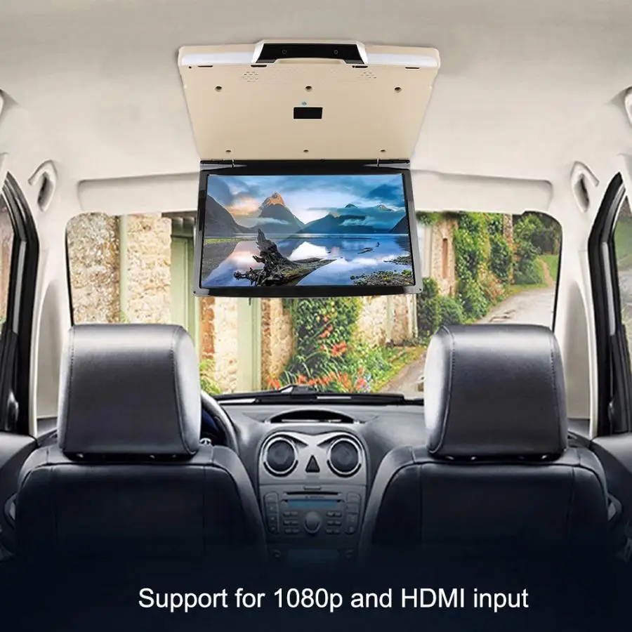 Discount multimedia car 17.3-inch Universal Ceiling Mounted TV 1080p Bluetooth Car TV MP5 Player For Android 7.1 System auto accessorie 2
