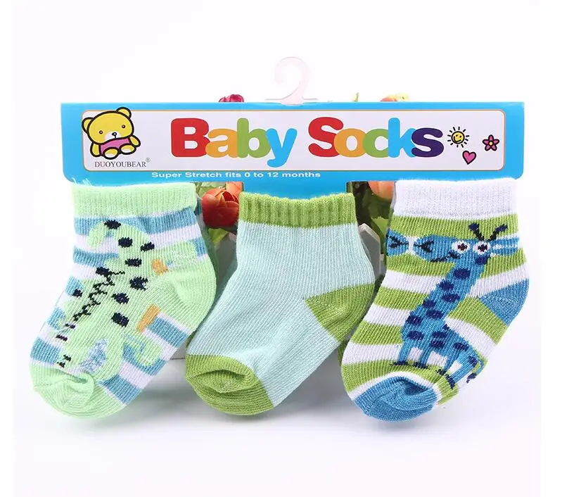 3 пара/лот, милые весенне-осенние детские носки для мальчиков и девочек, мягкие полосатые носки с цветочным принтом для новорожденных