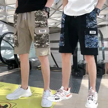 Мешковатые шорты-карго с боковыми ремешками в стиле хип-хоп с несколькими карманами; уличная одежда; короткие брюки; летние мужские брюки