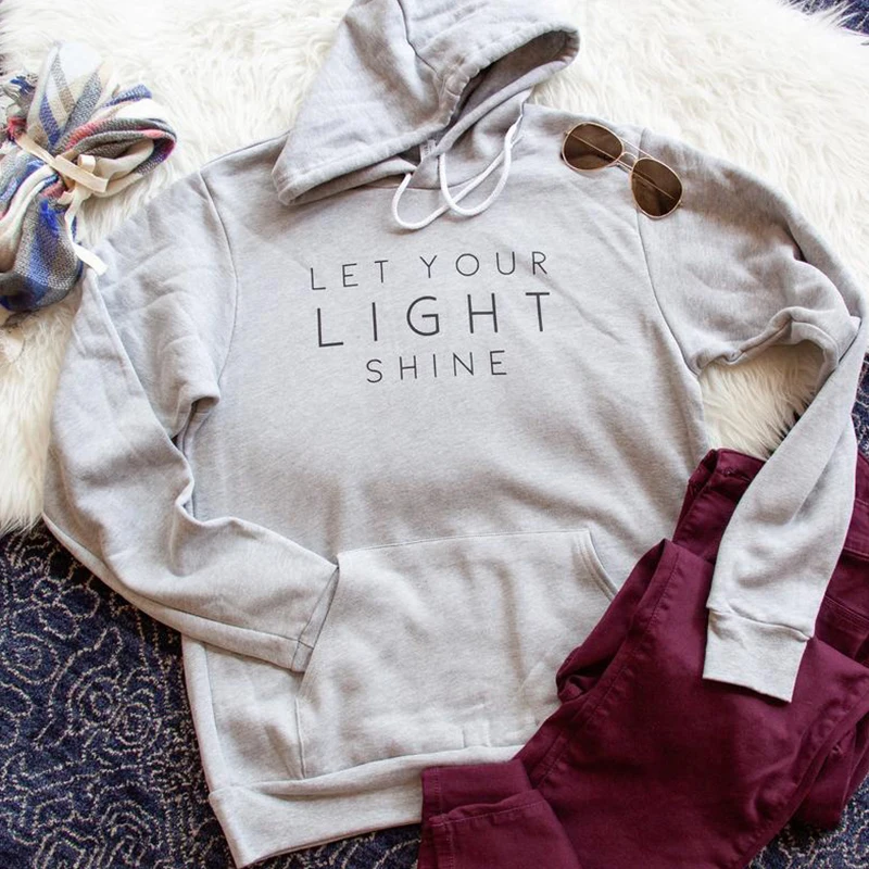 

Let Your Light Shine Christian Women Harajuku Hoodie Jesus Clothes Causal Women Clothes Winter Steetwear Festival Pullovers Tops