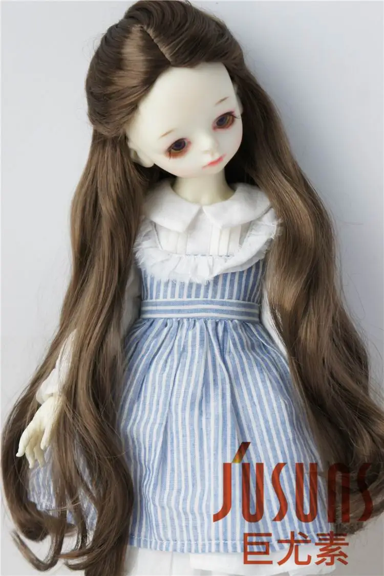 JD028 SD BJD кукла парик 1/3 Алиса Фэнтези синтетический мохер парики 8-9 дюймов 9-10 дюймов парик для шарнирной куклы аксессуары - Цвет: 8-9inch DarkBrownSM4