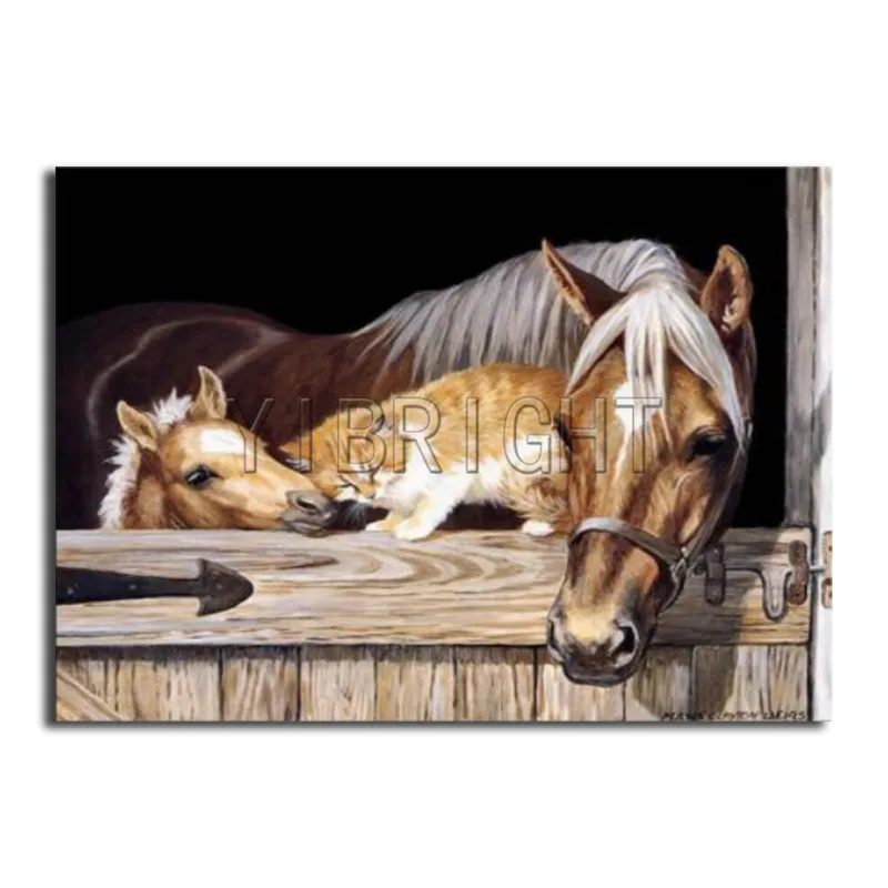 

Full Square Diamond painting horse Full Round Diamond embroidery Cross stitch Animal puppy DIY 3D Diamond mosaic landscape