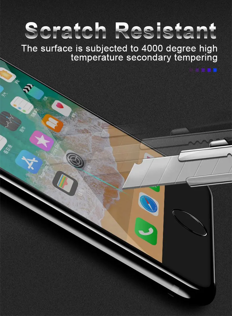 TOMKAS 6D Protective Glass on the For iPhone 7 Plus Glass Tempered 5D Screen Protector For iPhone 8 6 6S Plus iPhone 6 S Glass