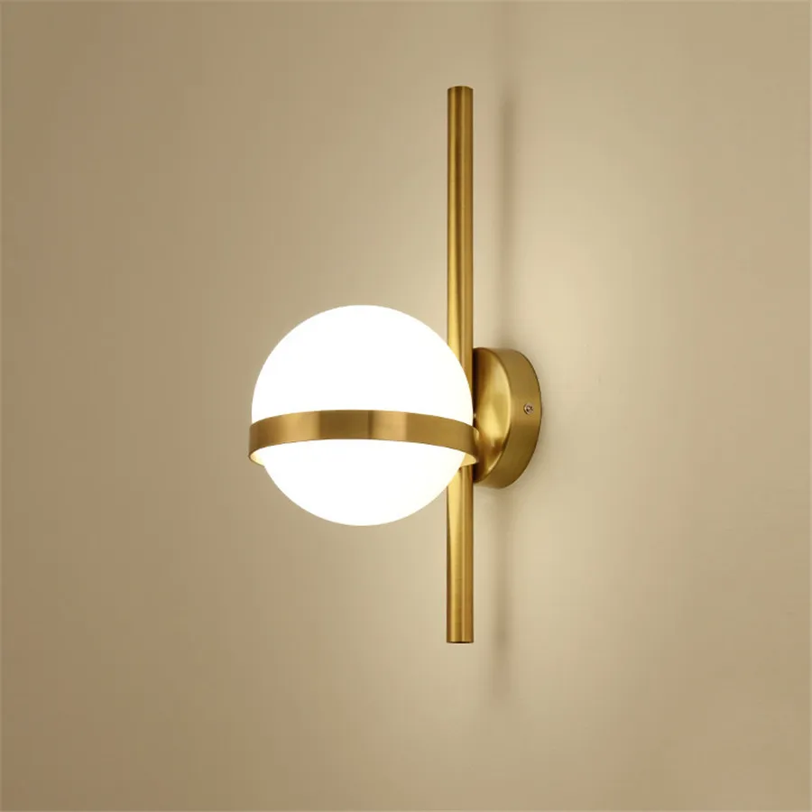 

BEIAIDI Nordic Glass Ball Bedroom Bedside Wall Lamp E27 Bathroom Mirror Wall Light Up Down Hotel Villa Aisle Corridor Sconces
