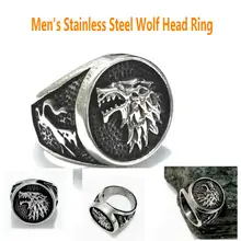 Men's stainless steel ring Domineering Titanium Steel Wolf Head Ring Animal wolf head ring