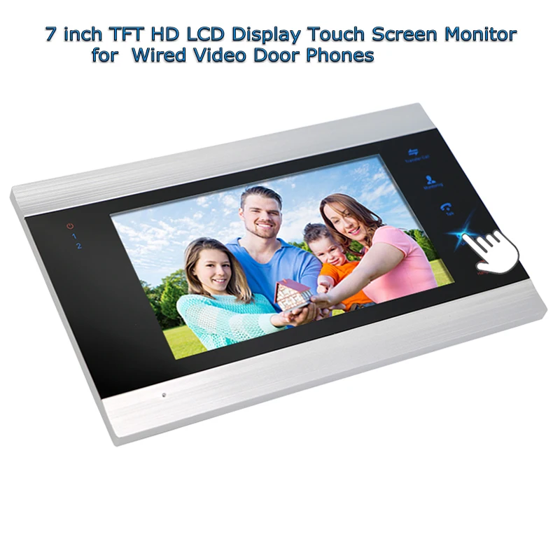 Домофон 7 дюймов проводной видео дверь монитор телефона с TFT HD LCD дисплей сенсорный экран 800X480 поддержка SD карты